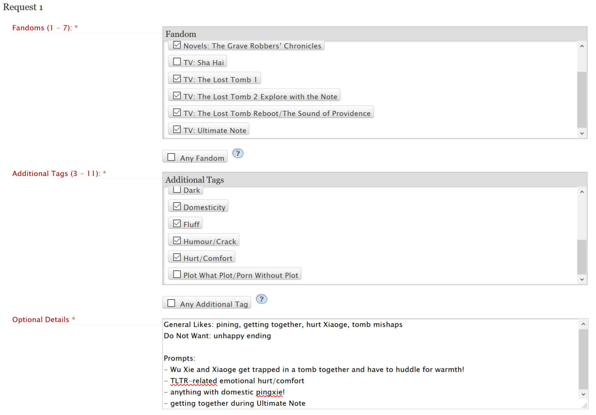 A scene from Ultimate Note: Wu Xie grabs Xiaoge by his wrist. Over it, there's text saying "10 Year Promise - Pingxie Exchange"